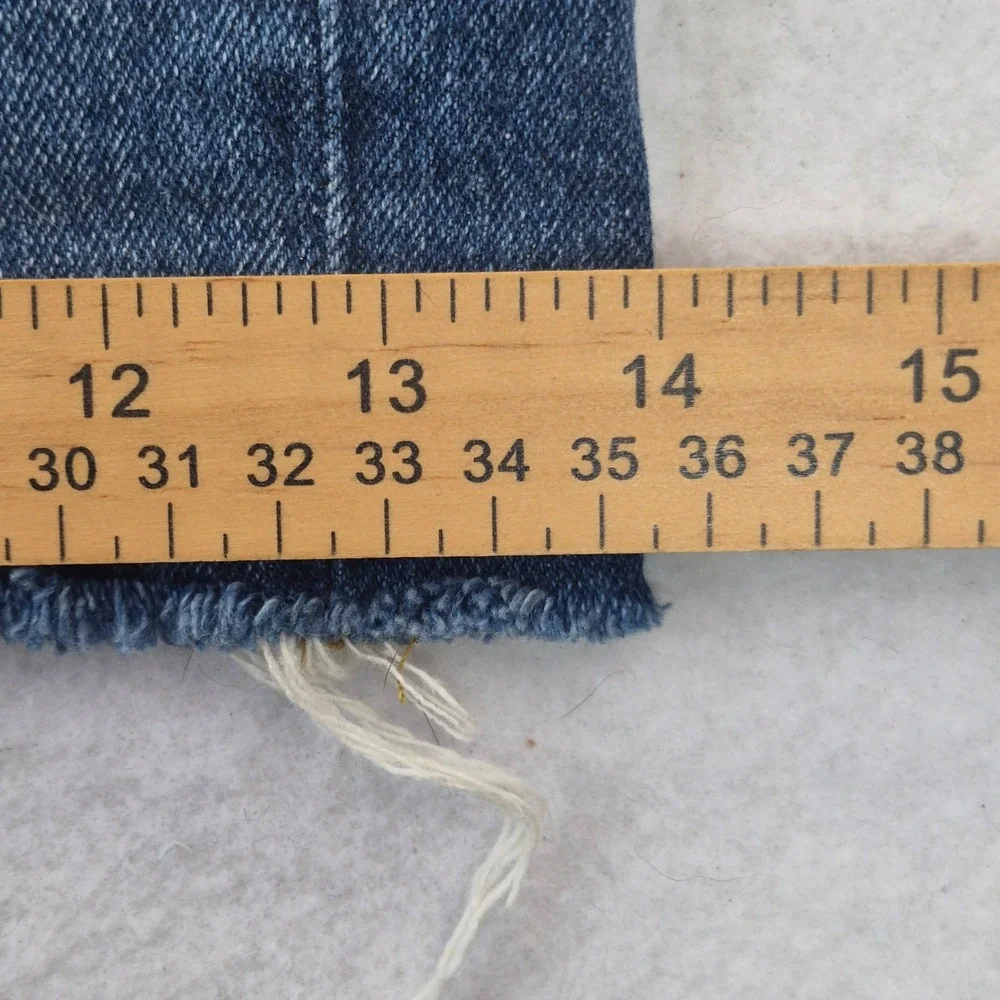 Madewell High Rise Denim Shorts Women's Size 33 Medium Wash Raw Hem